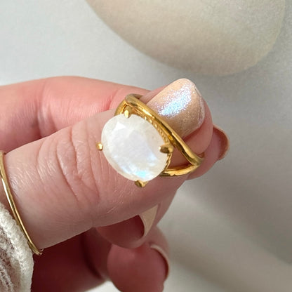 [ rainbow moon stone ] reine pinky gold