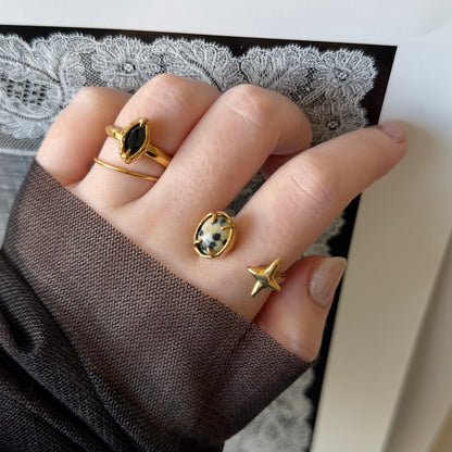 [ black spinel ] marquis stone gold