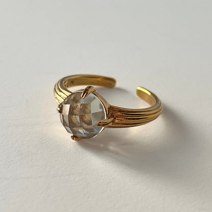 [ green amethyst (multi-faceted) ] croissant gold
