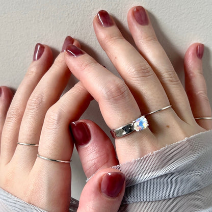 [ angel aura quartz ] um silver ring