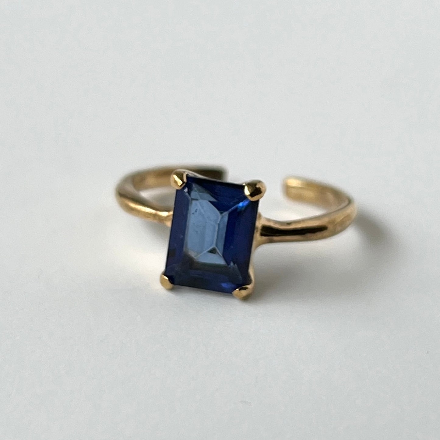 [ blue mystic topaz ] rectangle faceted cut gold [ free size ]