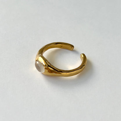 [ royal blue moon stone ] pebble gold [ free size ]