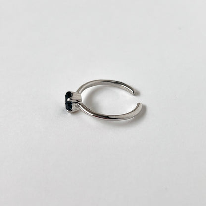 [ london blue topaz ] dorp faceted cut ring  silver [ free size ]