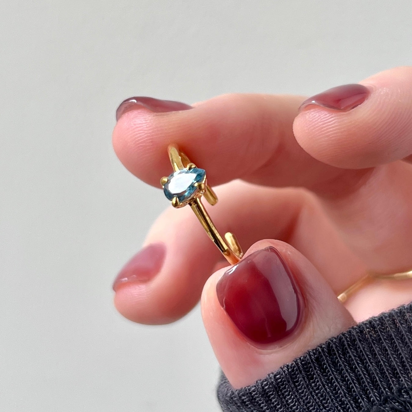 [ london blue topaz ] dorp faceted cut ring  gold [ free size ]