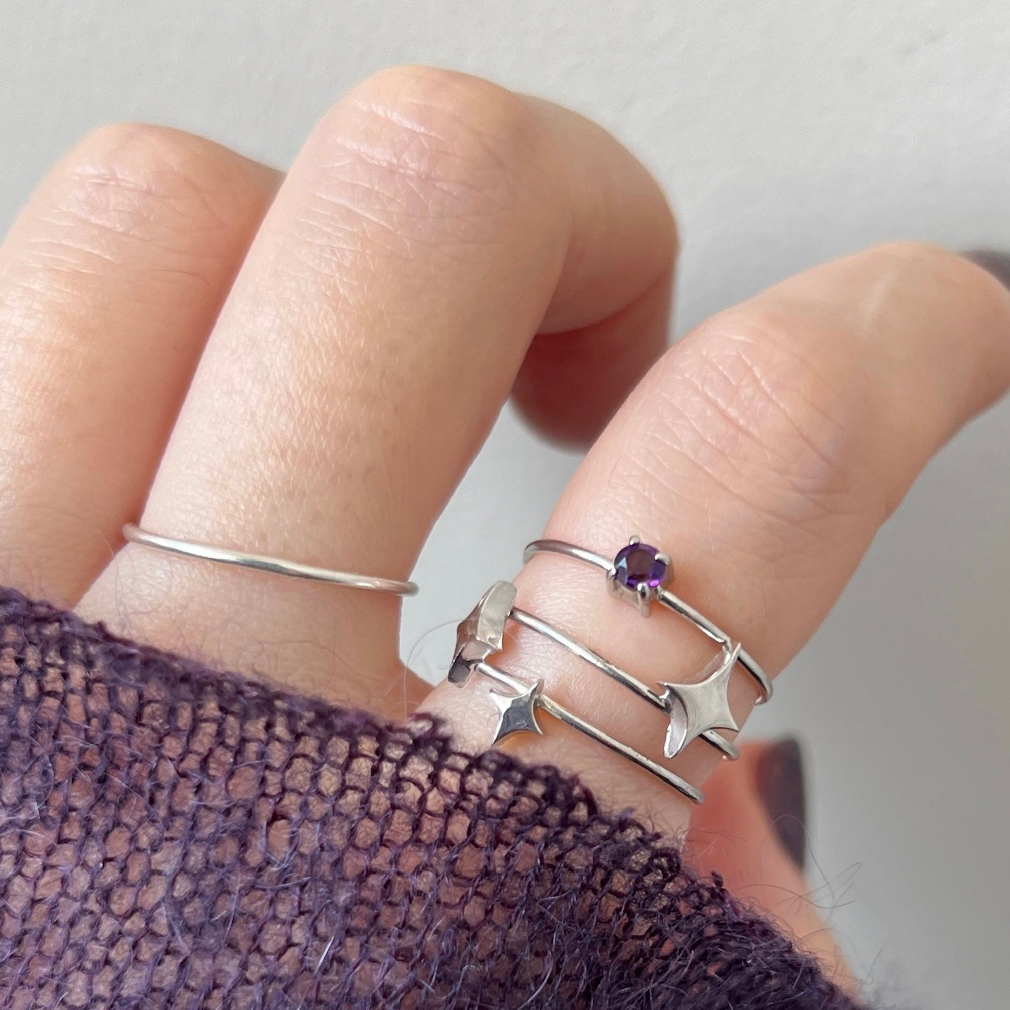 [ amethyst ] procyon silver [ free size ]