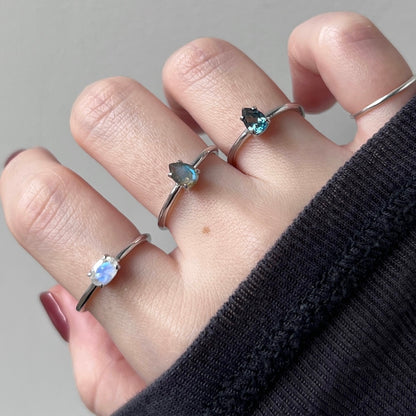 [ london blue topaz ] dorp faceted cut ring  silver [ free size ]