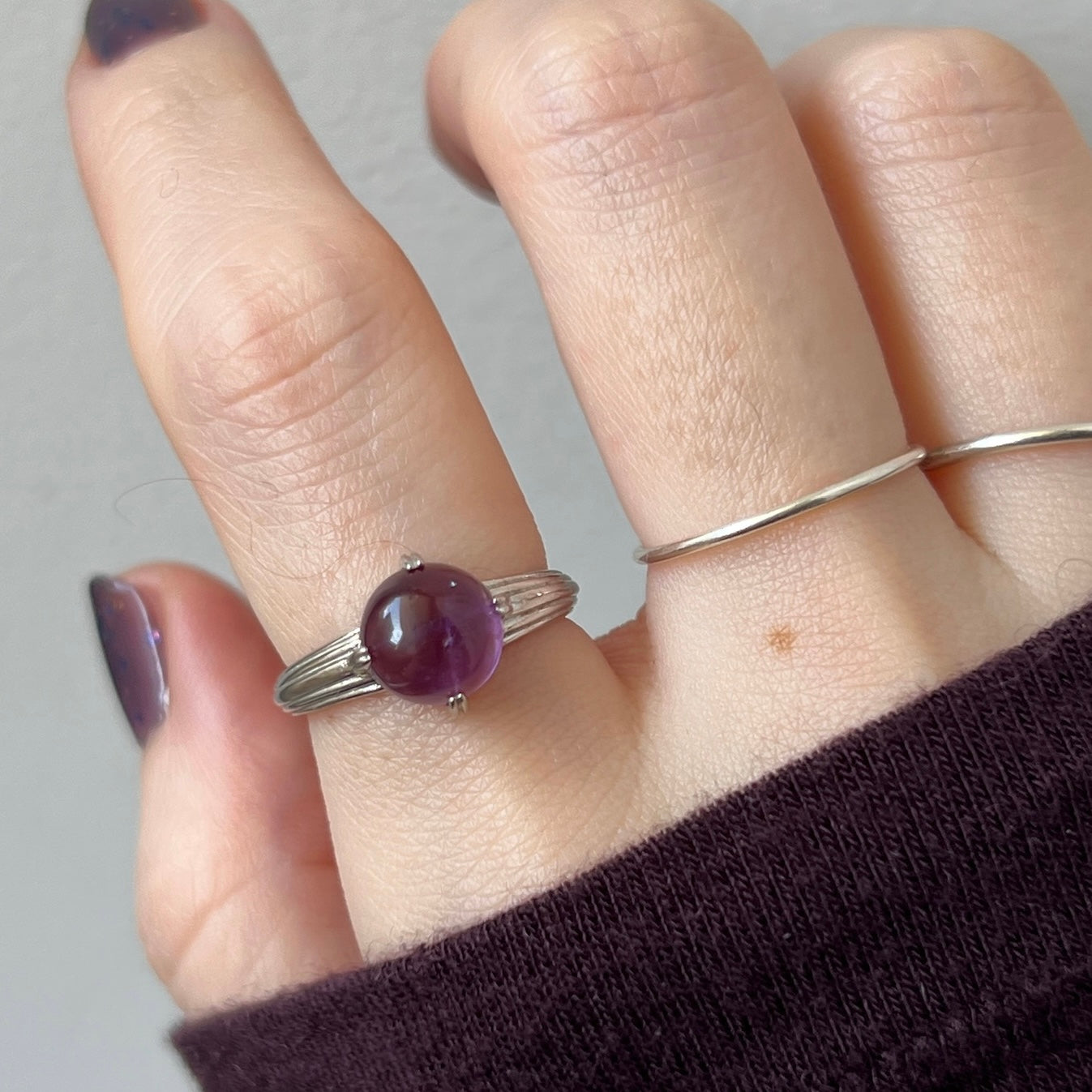 [ amethyst ] croissant silver