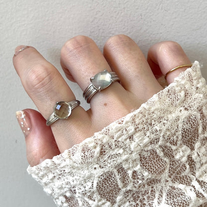[ black shell (multi-faceted) ] trois silver