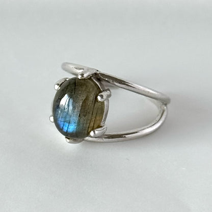 [ gray labradorite ] double silver [ free size ]