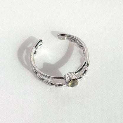 [ labradorite ] double chain silver [ free size ]