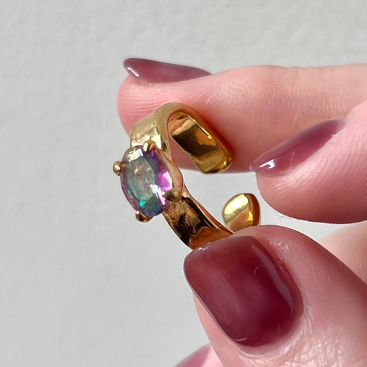 [ mystic quartz ] um gold ring [ free size ]