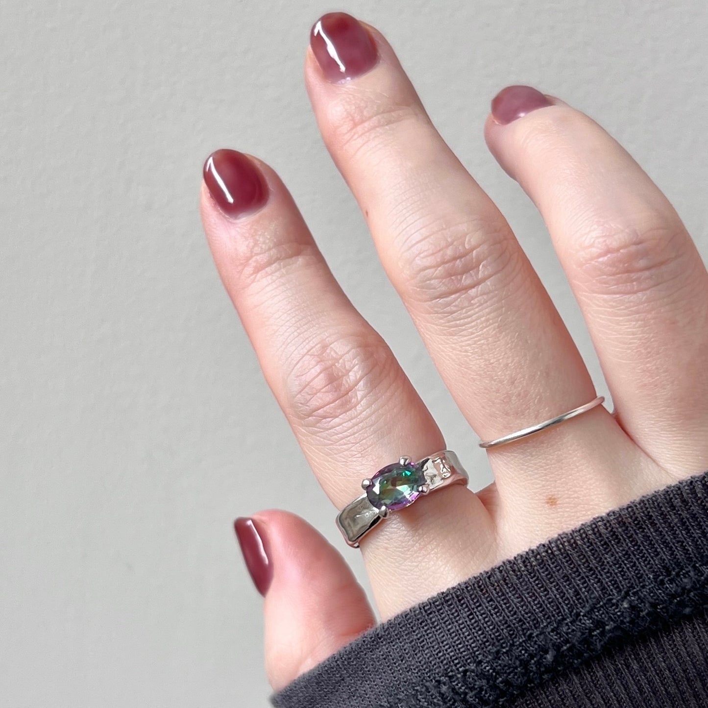 [ mystic quartz ] um silver ring [ free size ]