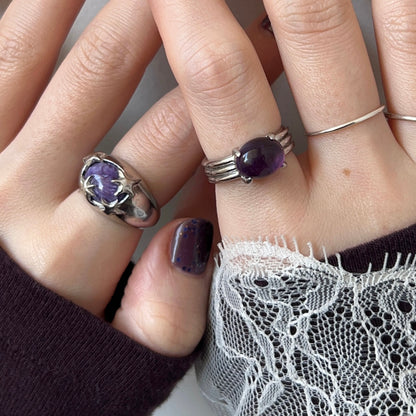 [ charoite ] twinkle ring silver