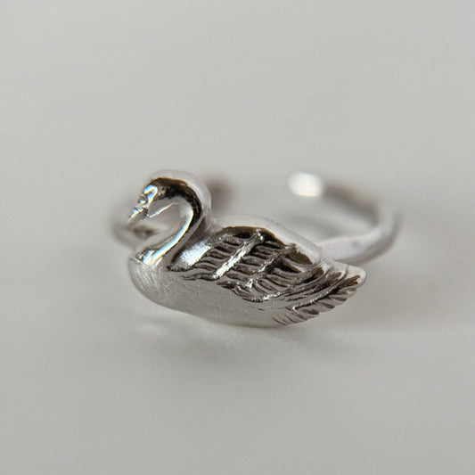 [ silver ] swan pinky [ free size ]