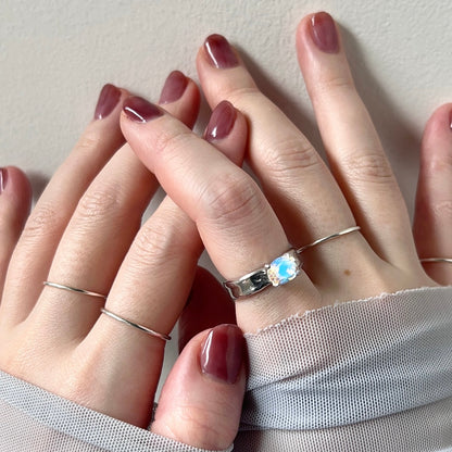 [ angel aura quartz ] um silver ring