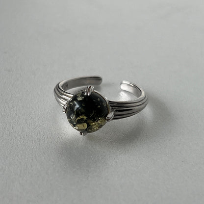 [ black amber ]  croissant silver