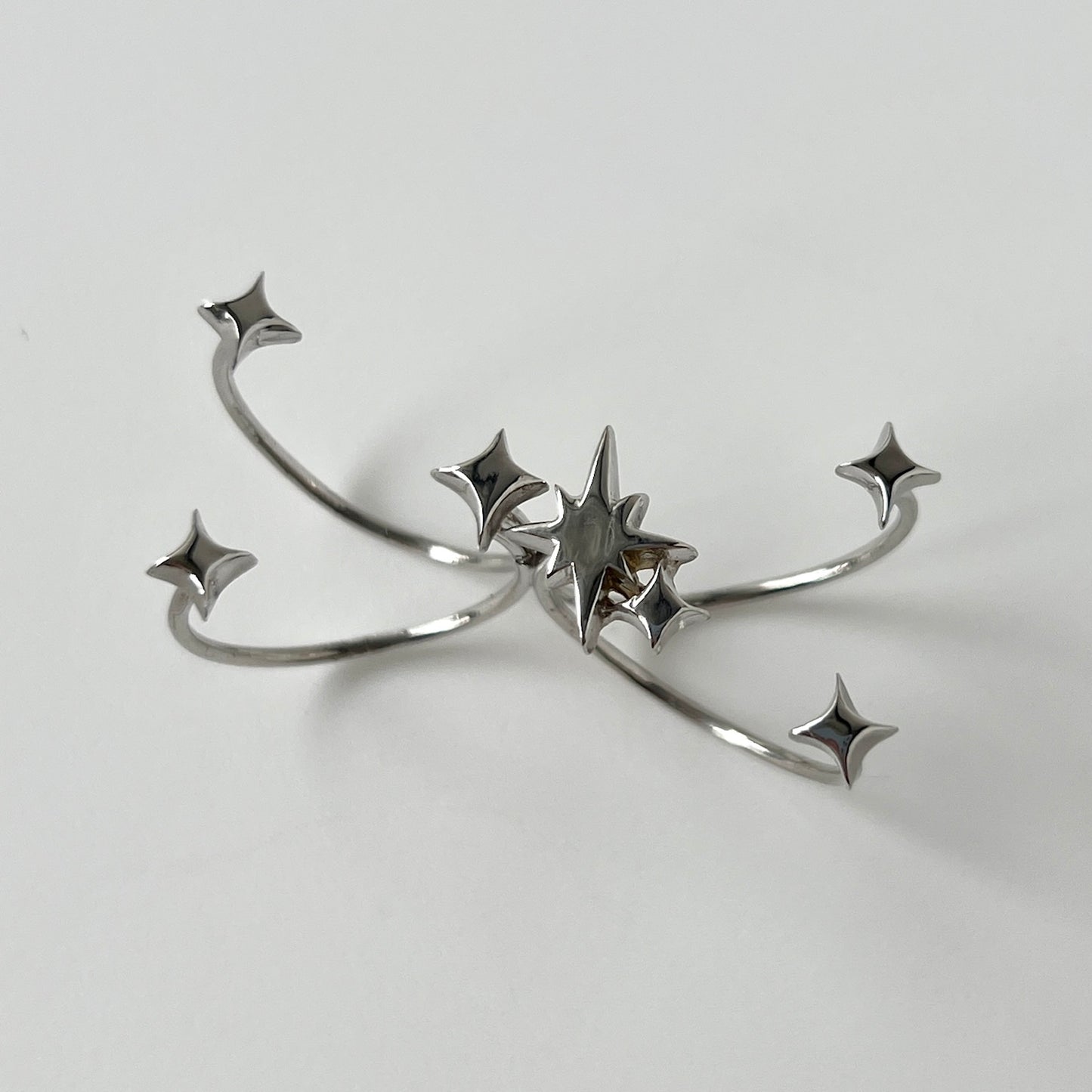 [ silver ] double ptolemaeus ring [ free size ]