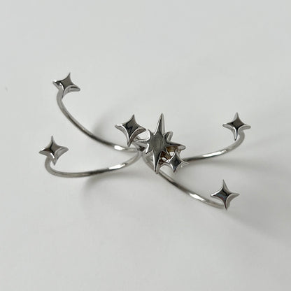 [ silver ] double ptolemaeus ring [ free size ]