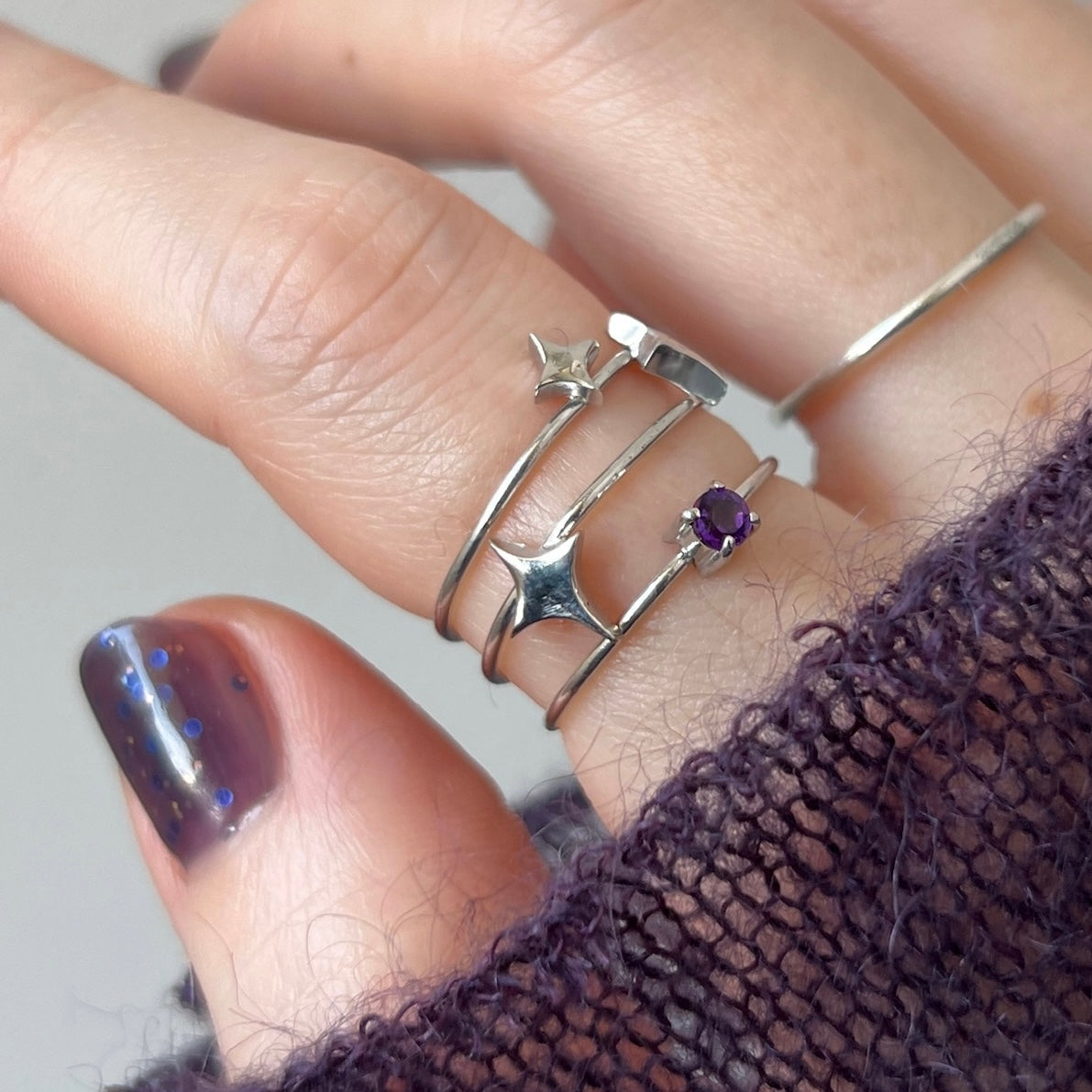 [ amethyst ] procyon silver [ free size ]