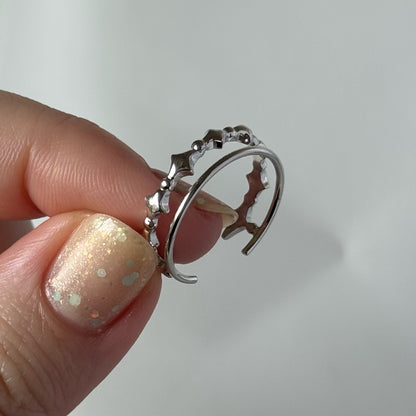 [ silver ] stella wreath ring [ free size ]