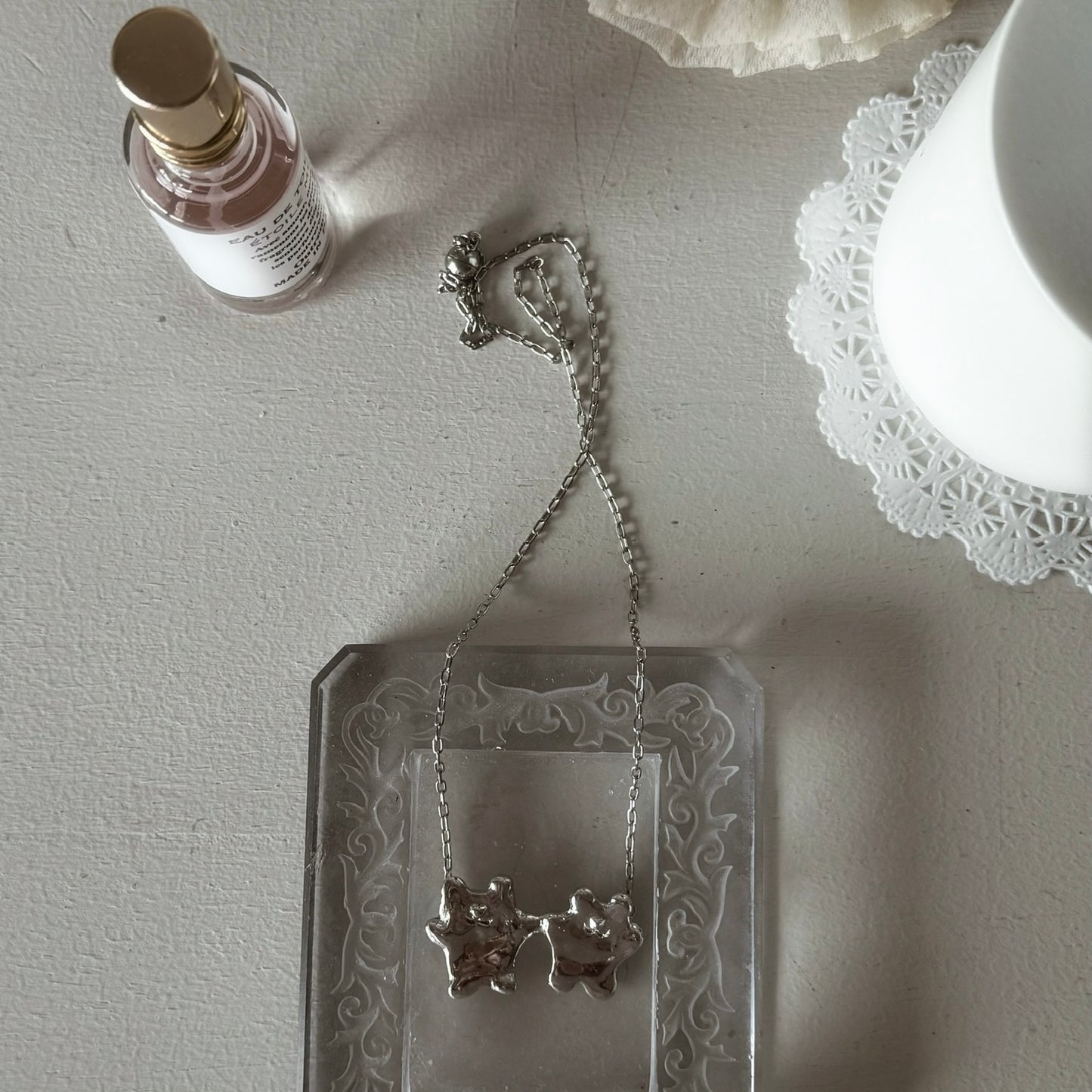 [ silver ] bears necklace