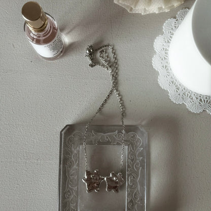 [ silver ] bears necklace