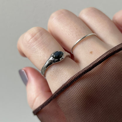 [ blue labradorite ] pebble silver [ free size ]