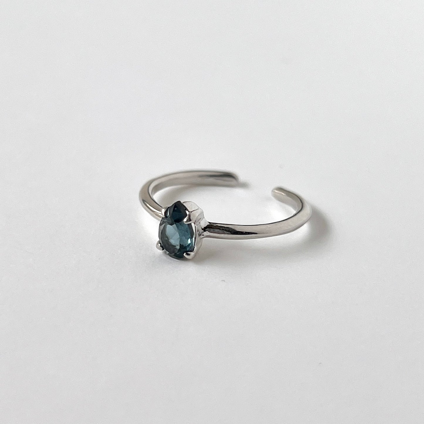 [ london blue topaz ] dorp faceted cut ring  silver [ free size ]