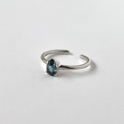 [ london blue topaz ] dorp faceted cut ring  silver [ free size ]