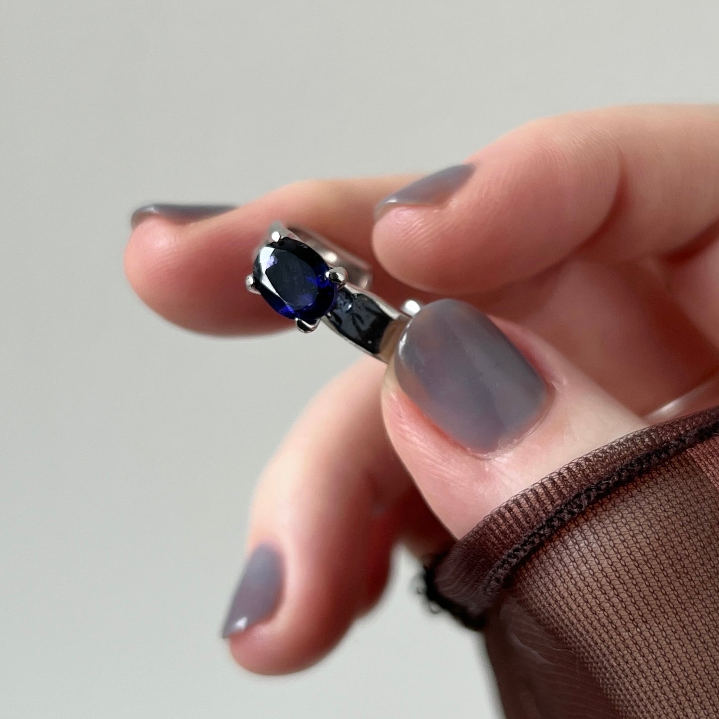 [ iolite ] um silver ring [ free size ]