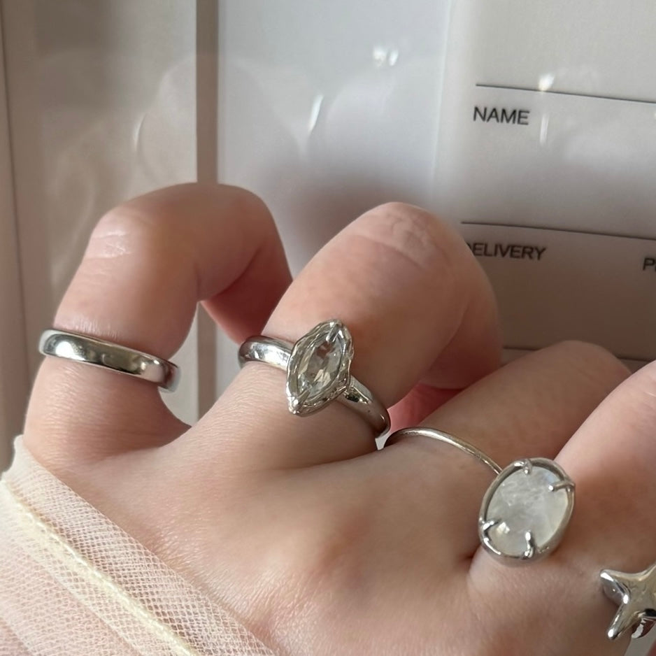 [ white topaz ] marquis stone silver