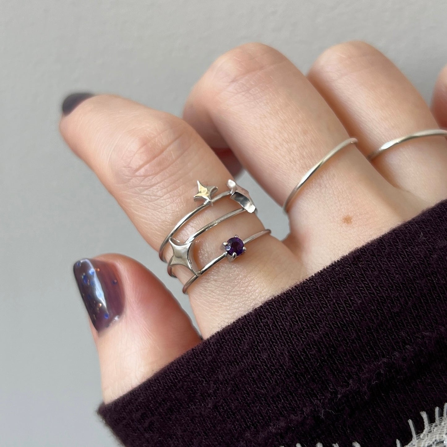 [ amethyst ] procyon silver [ free size ]