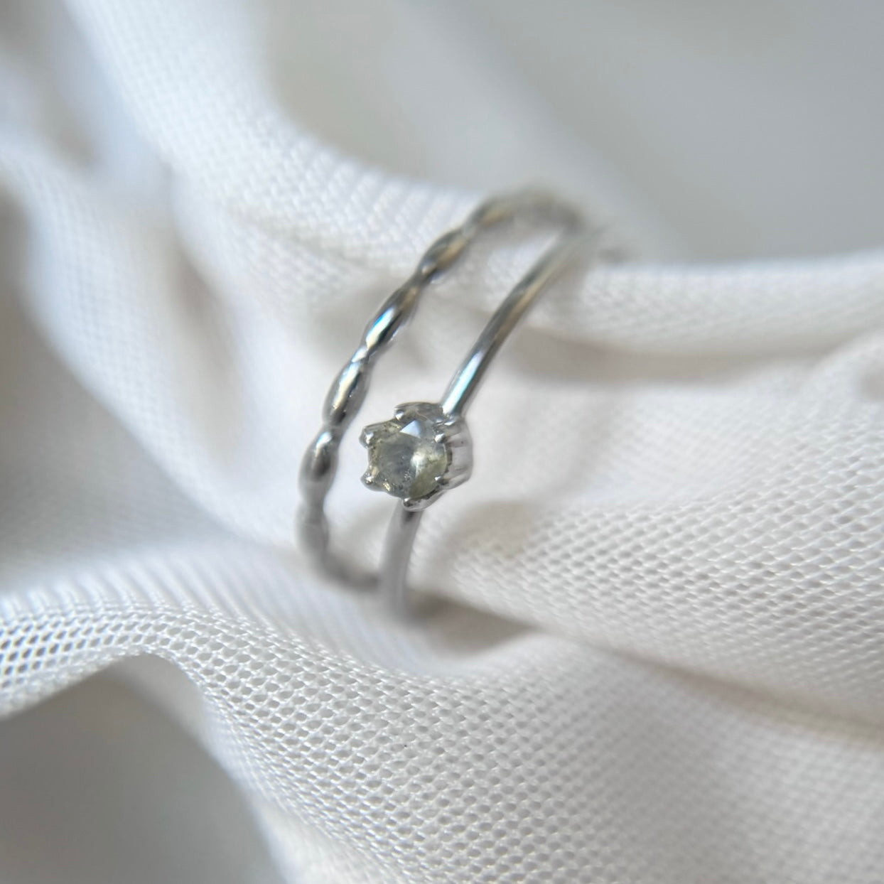 [ labradorite ] double chain silver [ free size ]