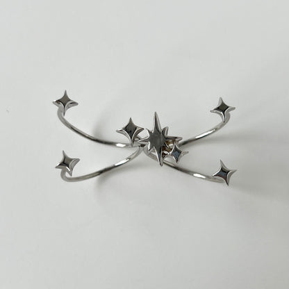 [ silver ] double ptolemaeus ring [ free size ]