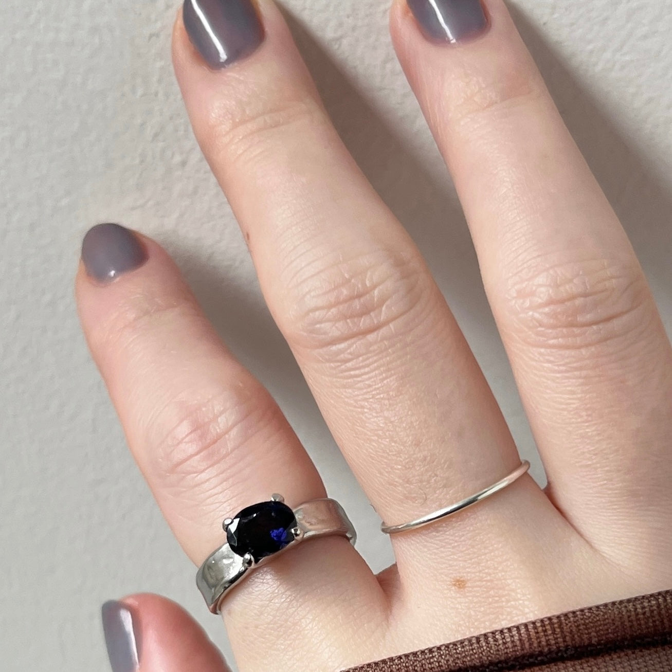 [ iolite ] um silver ring [ free size ]
