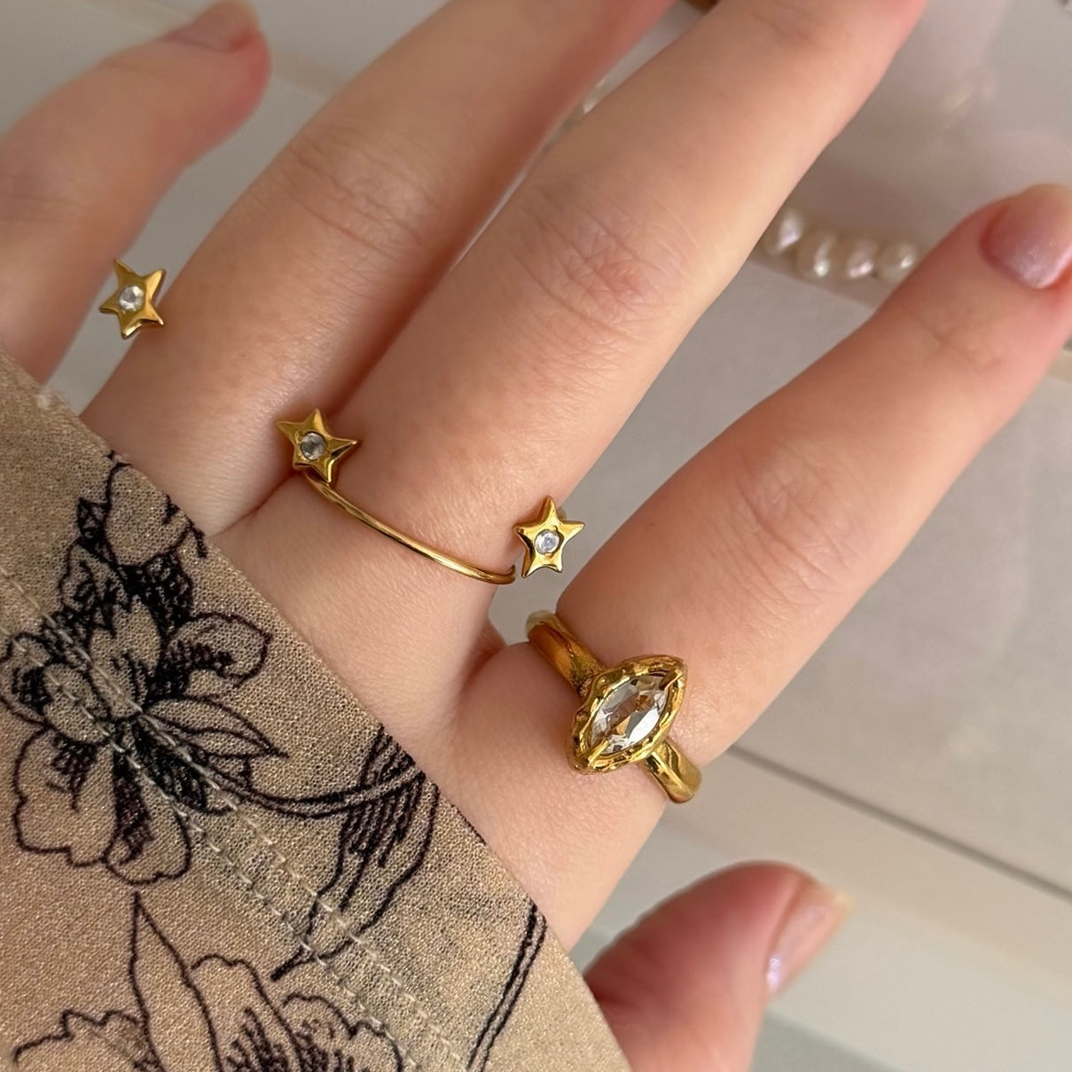 [ white topaz ] marquis stone gold