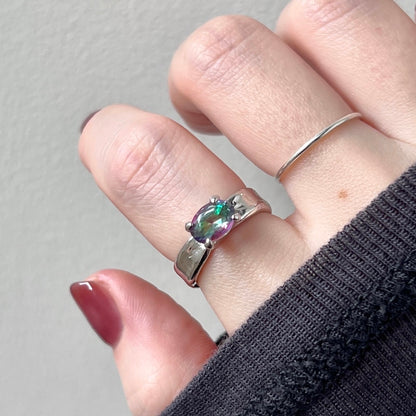 [ mystic quartz ] um silver ring [ free size ]