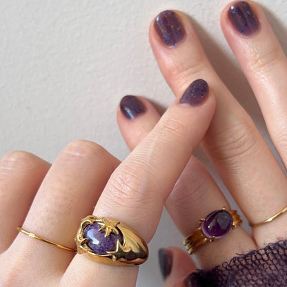 [ charoite ] twinkle ring gold