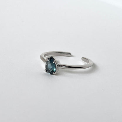[ london blue topaz ] dorp faceted cut ring  silver [ free size ]