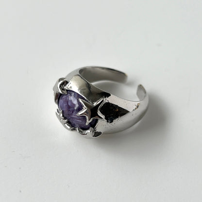[ charoite ] twinkle ring silver