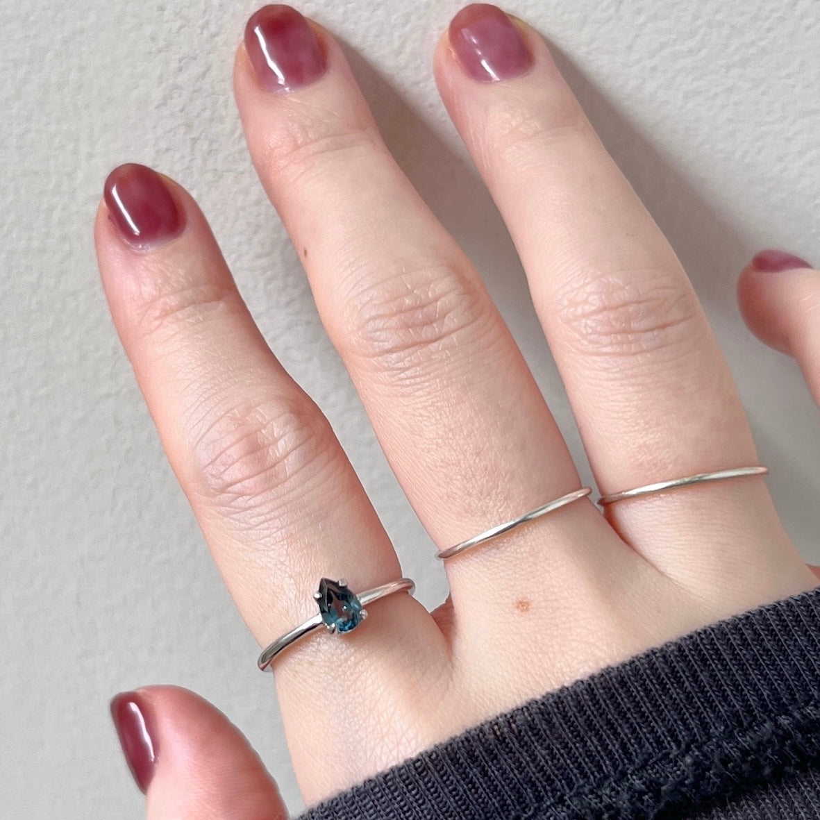 [ london blue topaz ] dorp faceted cut ring  silver [ free size ]