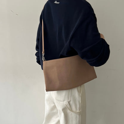 【BEIGE】2way suede shoulder tote bag