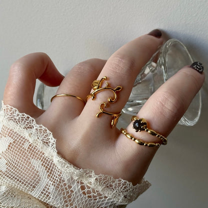 [ gold ] ivy ring [ free size ]
