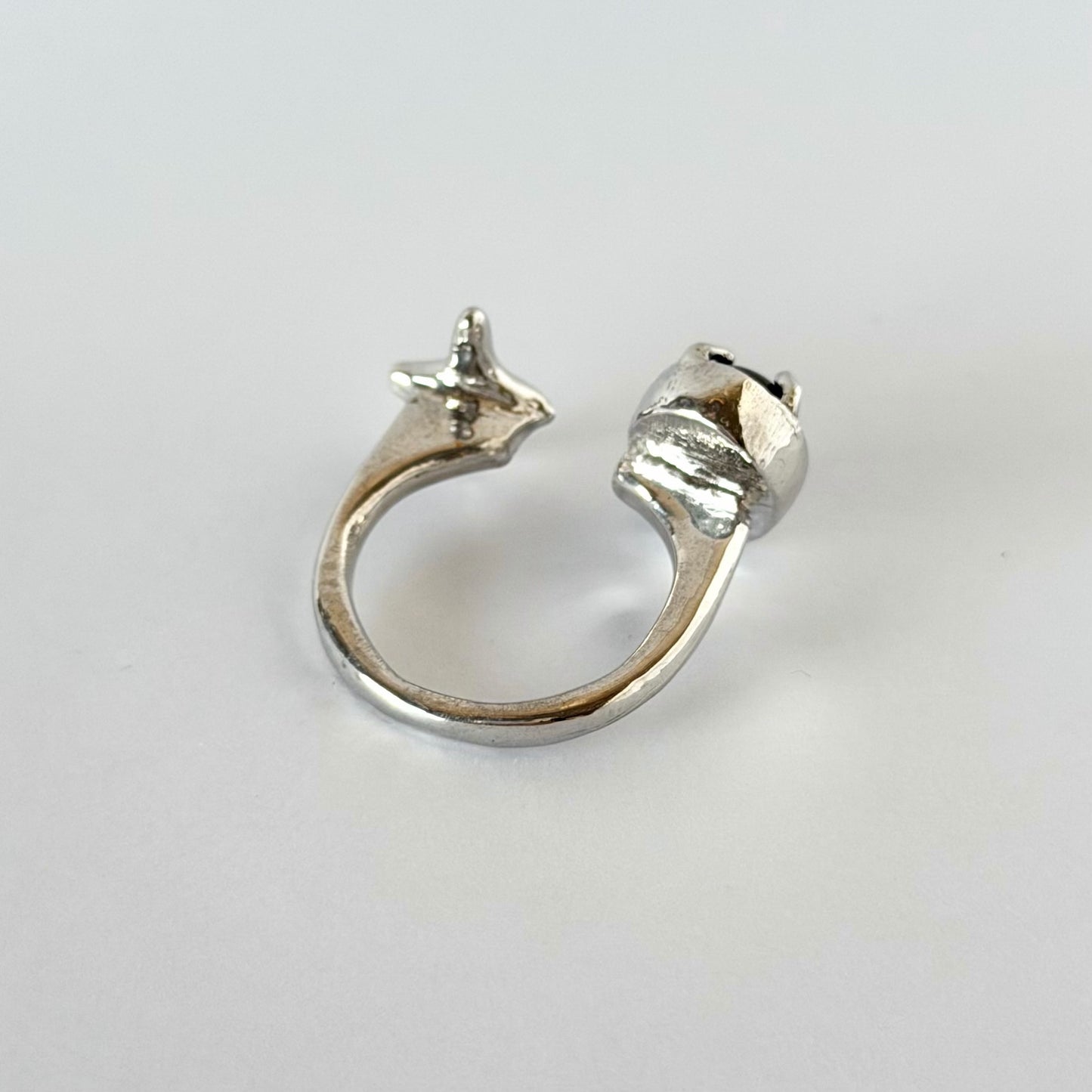 [ smoky quartz ] four pointed star silver