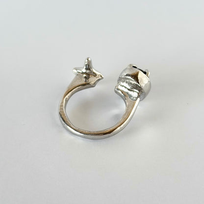 [ smoky quartz ] four pointed star silver
