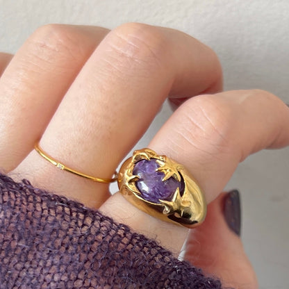 [ charoite ] twinkle ring gold