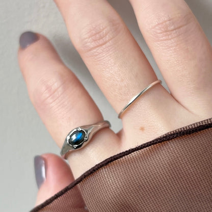 [ blue labradorite ] pebble silver [ free size ]