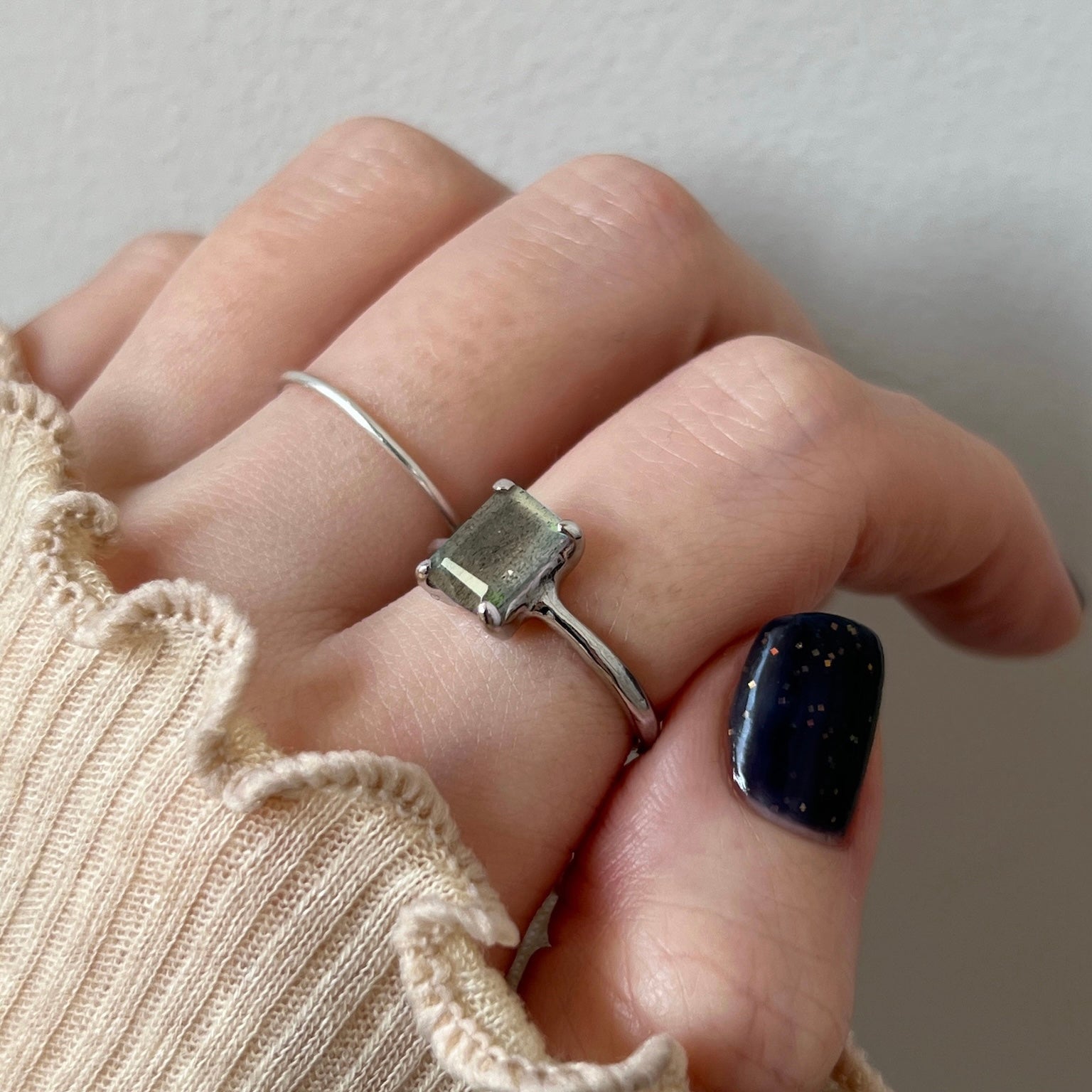 labradorite ] rectangle faceted cut silver – POMUM&ARTS