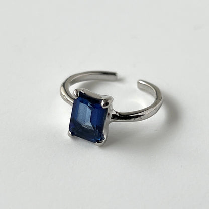 [ blue mystic topaz ] rectangle faceted cut silver
