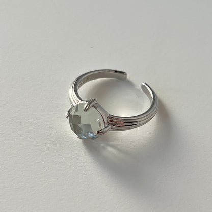 [ green amethyst (multi-faceted) ] croissant silver